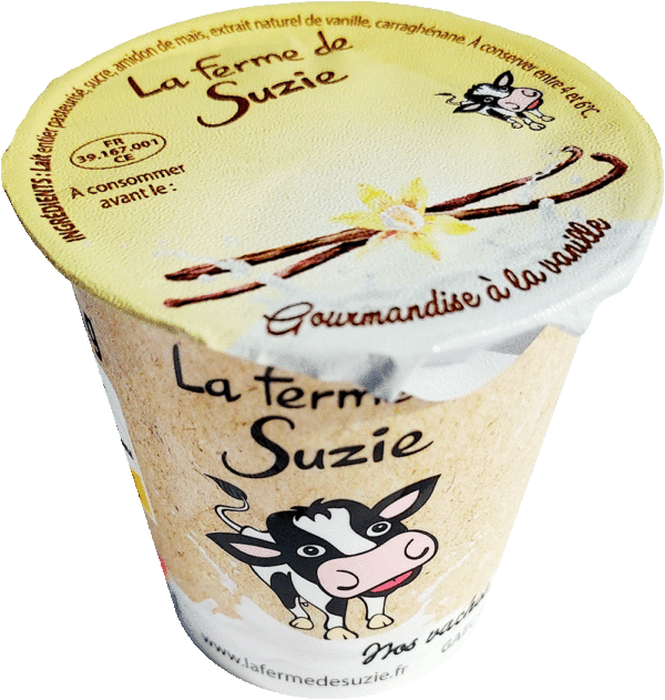 crème dessert à la vanille de La ferme de Suzie, produit laitier artisanal du Jura